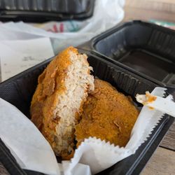 Skrimp Shack - I got a single crab cake and requested spicy.  Very tasty and properly sized.
