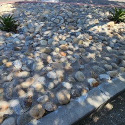 Closeup of cemented stones.