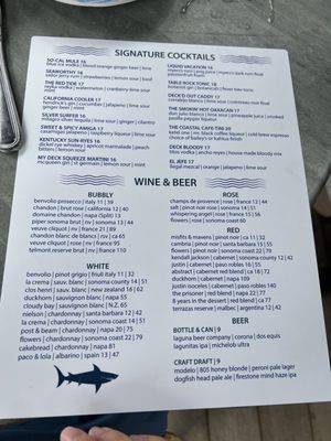 Menu photo 6 The Deck On Laguna Beach Laguna Beach, CA Menu photo 6 The Deck On Laguna Beach Laguna Beach, CA