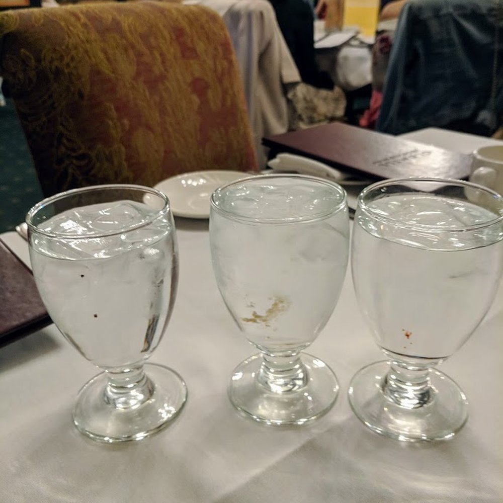 Incredibly dirty glasses. Incredibly dirty glasses.