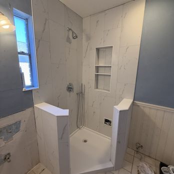 Tile N All - Tile is all installed. Ready to have glass guys measure to make the custom glass enclosure. - General Contractors Near Me - Farmers Branch, Texas Tile N All - Tile is all installed. Ready to have glass guys measure to make the custom glass enclosure. - General Contractors Near Me - Farmers Branch, Texas