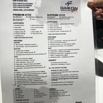Daikon Korean BBQ - Menu - Barbeque Near Me - Vallejo, California