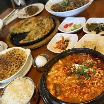 Minari - Cheesy corn, tofu soup with added Ramen - Korean Near Me - San Bruno, California Minari - Cheesy corn, tofu soup with added Ramen - Korean Near Me - San Bruno, California