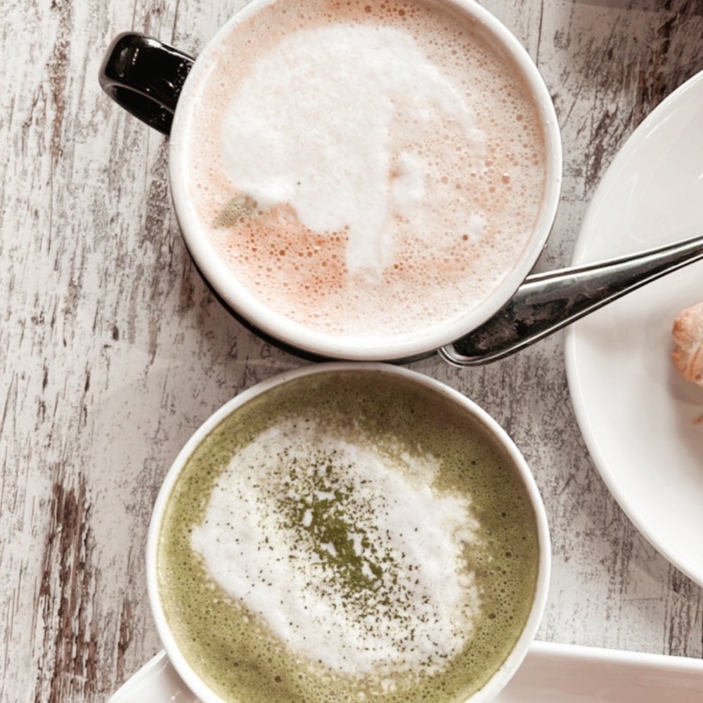 Cafe Wanoka - Lattes (top is small) bottom is med  Either get small or large, skip the med size. - Bakeries Near Me - Scarborough, Ontario