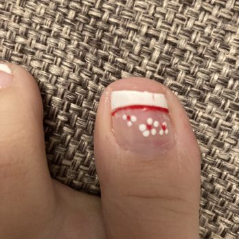Princess Nails - Extra cost nail design was a joke. Red in the white tip and the tip is completely uneven. - Nail Salons Near Me - Murrieta, California Princess Nails - Extra cost nail design was a joke. Red in the white tip and the tip is completely uneven. - Nail Salons Near Me - Murrieta, California