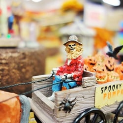 Michaels - 'Bring out your pumpkin', the wagon driver yells.