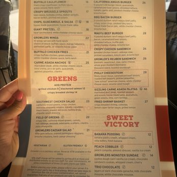 Growlers - Menu - Sports Bars Near Me - Chula Vista, California