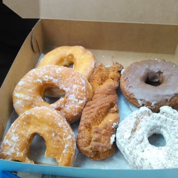 Allie's Donuts - I couldn't wait. Raised Honey Dipped, Plain Cruller, Old Fashion (cake) Chocolate Frosted, and Old Fashion Cinnamon and Sugar - Donuts Near Me - North Kingstown, Rhode Island Allie's Donuts - I couldn't wait. Raised Honey Dipped, Plain Cruller, Old Fashion (cake) Chocolate Frosted, and Old Fashion Cinnamon and Sugar - Donuts Near Me - North Kingstown, Rhode Island