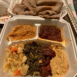 Red Sea Restaurant & Bar - Yellow lentils, lentils with berebere, cabbage, collards and beets