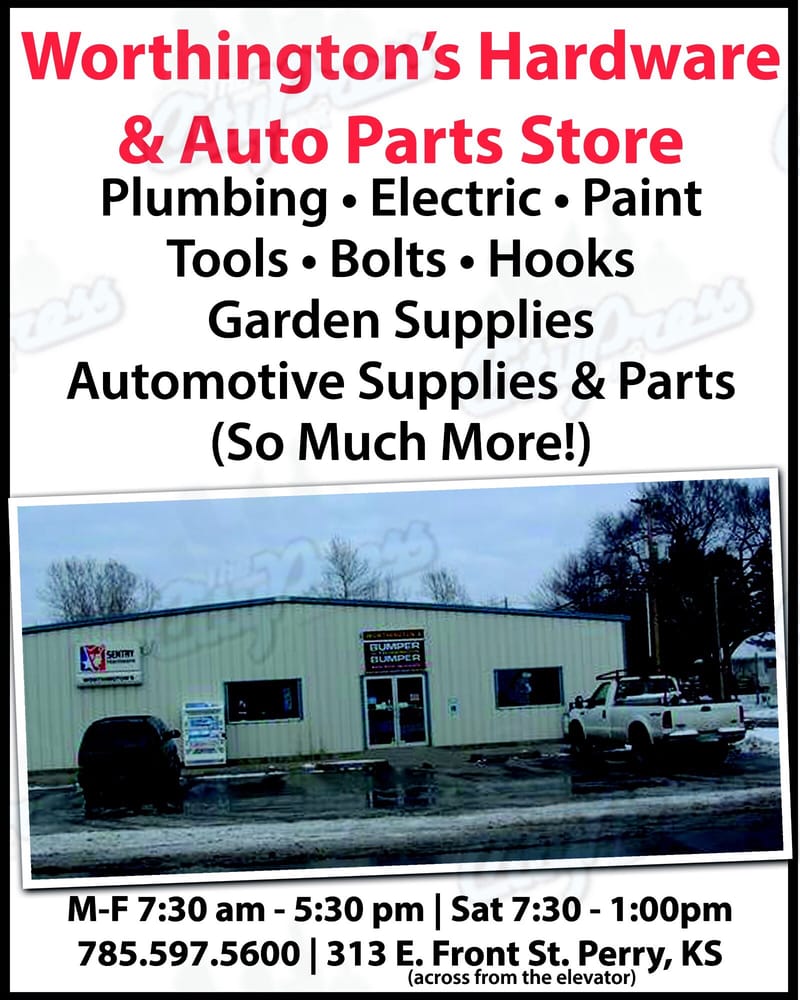 WORTHINGTON’S HARDWARE & AUTO PARTS 313 E Front St, Perry, Kansas