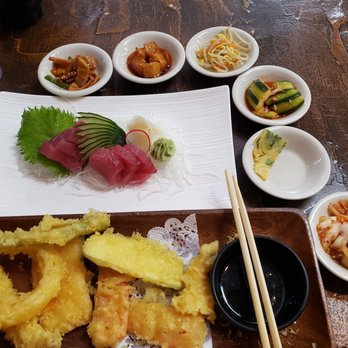 O'daku - Combo tempura, Tuna sashimi plate and ban chan - Sushi Bars Near Me - Austin, Texas O'daku - Combo tempura, Tuna sashimi plate and ban chan - Sushi Bars Near Me - Austin, Texas