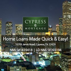 Cypress Mortgage - We partner with several lenders to offer multiple loan products. We specialize in mortgages only. It's like having a personal shopper who