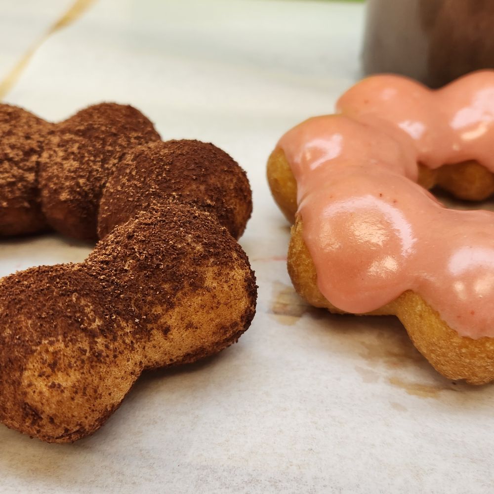 Mochinut - three doughnuts on a table - Donuts Near Me - Bothell, Washington