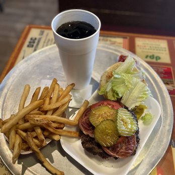 Original Hamburger Works - a plate of fries and a cup of coffee - Burgers Near Me - Phoenix, Arizona