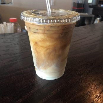 Edge Coffeehouse - Iced amaretto latte with oat milk - Coffee & Tea Near Me - Lake Worth, Texas
