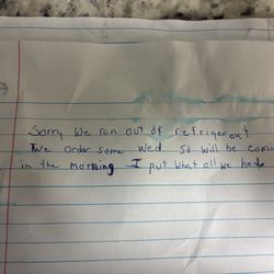 Wellington Ridge Apartments - The note the maintenance guy left
