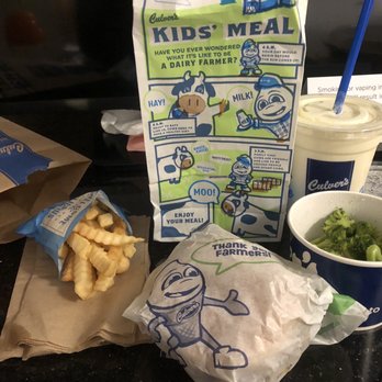 Culver's - Kids meal Burger with broccoli - Burgers Near Me - Flagstaff, Arizona
