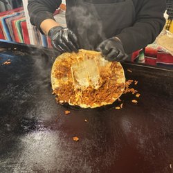 Tacos El Fogon - Pastor quesadilla de harina. Flavorful anf greasy as duck! Borderline sinful. $10. Feb 2025