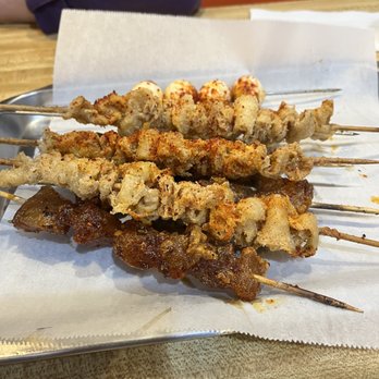 Sweet Crisp Duck - Chicken skin, Beef, and Beef Tendon skewers - Chinese Near Me - Newark, California Sweet Crisp Duck - Chicken skin, Beef, and Beef Tendon skewers - Chinese Near Me - Newark, California