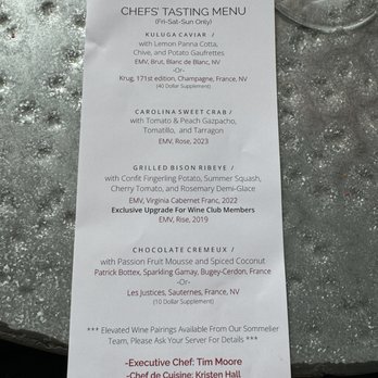 Early Mountain Vineyards - Picture of the Menu the day we visited. This is changed I think weekly or so based on the chefs creations and what's seasonly available. - Wineries Near Me - Madison, Virginia