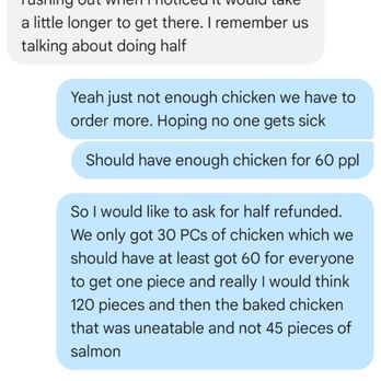 Happy Days - Text message between me and caterer - Caterers Near Me Happy Days - Text message between me and caterer - Caterers Near Me