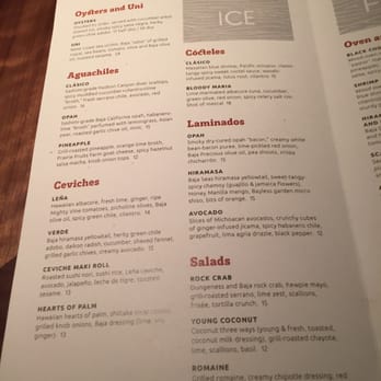 Leña Brava - Left side of menu - Seafood Near Me - Chicago, Illinois Leña Brava - Left side of menu - Seafood Near Me - Chicago, Illinois