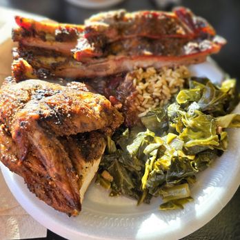 225 Urban Smoke - 2 meat plate, smoked chicken, spare ribs, Collard greens, red beans on dirty rice. - Cajun/Creole Near Me - San Antonio, Texas 225 Urban Smoke - 2 meat plate, smoked chicken, spare ribs, Collard greens, red beans on dirty rice. - Cajun/Creole Near Me - San Antonio, Texas