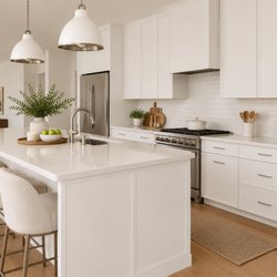 Modern Dove White skinny shaker kitchen