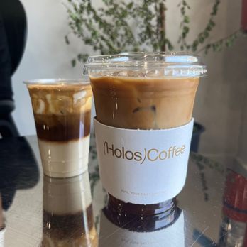 Holos Coffee - short cream latte & iced holos latte - Coffee & Tea Near Me - Artesia, California