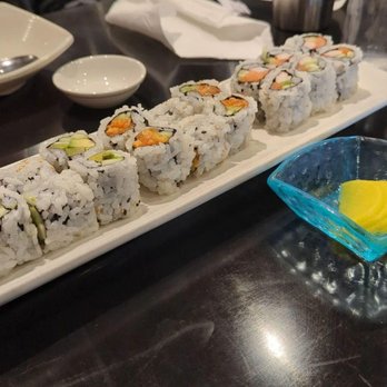 Lab No.1 - Veggie lover roll, spicy salmon roll and salmon roll - Asian Fusion Near Me - Centreville, Virginia