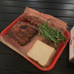 Beef ribs Green beans Jalapeño sausage Beef ribs Green beans Jalapeño sausage