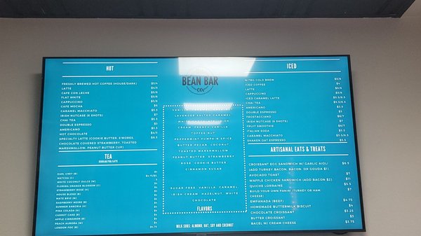 Menu photo 5 The Bean Bar Tampa, FL