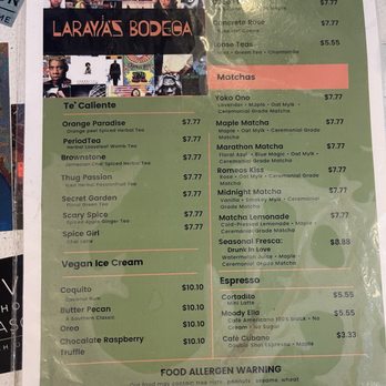 LaRayia’s Bodega - Menu - Vegan Near Me - Atlanta, Georgia
