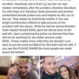 Your employee who's name is Brandon Davidson who is a thief