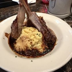 Lamb pops with cheddar grits