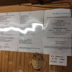 Roebuck Landing Grocery & Bait - Menu options