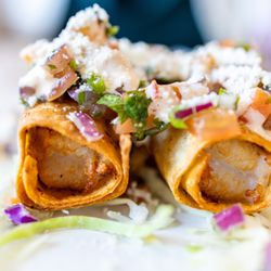 Anchors Fish & Chips and Seafood Grill - Blackened Shrimp Taquitos ($16)