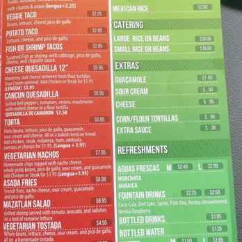 Tacos Cancun - Detailed menu - Mexican Near Me - Glendale, California