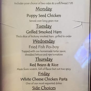 Southern Eatery - Daily lunch specials menu - Southern Near Me - Holly Springs, Mississippi Southern Eatery - Daily lunch specials menu - Southern Near Me - Holly Springs, Mississippi