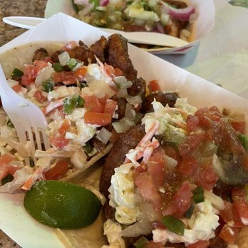 Santa Madre Taco Shop - Tacos post dressing from salsa/topping bar  6/2023 - Mexican Near Me - Tempe, Arizona