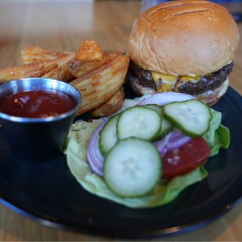 Table 79 Foodbar - Happy hour burger with wedge fries - New American Near Me - Steamboat Springs, Colorado Table 79 Foodbar - Happy hour burger with wedge fries - New American Near Me - Steamboat Springs, Colorado