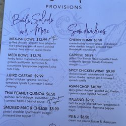 J Bird Provisions - Menu