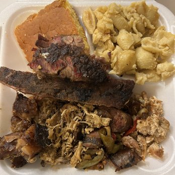 Smoking Jay's BBQ - Three meat plate of "something on top of something, mixed with something else. - American Near Me - Omaha, Nebraska Smoking Jay's BBQ - Three meat plate of "something on top of something, mixed with something else. - American Near Me - Omaha, Nebraska