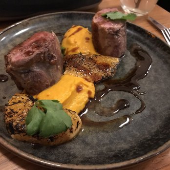 Hébé - Duck with carrot lavender puree - Mediterranean Near Me - Paris, 75 Hébé - Duck with carrot lavender puree - Mediterranean Near Me - Paris, 75