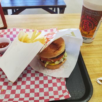 Bud's Broiler - #5 Burger and large fries - Burgers Near Me - New Orleans, Louisiana