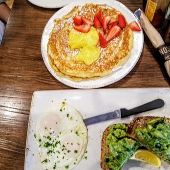 First Watch - Avocado toast and lemon ricotta pancakes! - Breakfast & Brunch Near Me - Dallas, Texas