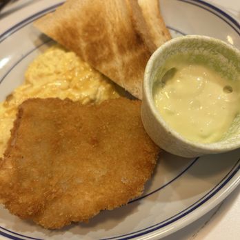 Café De A - Fish cutlet, scrambled eggs and toast - Hong Kong Style Cafe Near Me - Richmond, British Columbia Café De A - Fish cutlet, scrambled eggs and toast - Hong Kong Style Cafe Near Me - Richmond, British Columbia