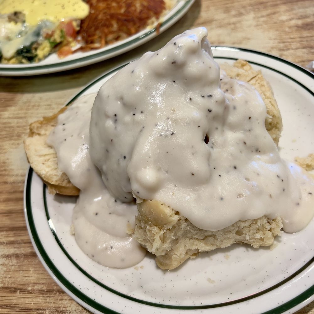 Penfold's Cafe & Bakery - Biscuits and gravy. They offer this instead of toast. - Breakfast & Brunch Near Me - Temecula, California