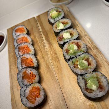 Doko - Masu Maki (left) & Spicy Tuna (right) - Sushi Bars Near Me - Houston, Texas Doko - Masu Maki (left) & Spicy Tuna (right) - Sushi Bars Near Me - Houston, Texas