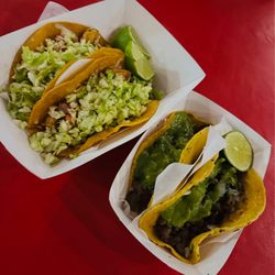 Baja Tacos - 2 shrimp tacos / 2 asada tacos- so tasty!
